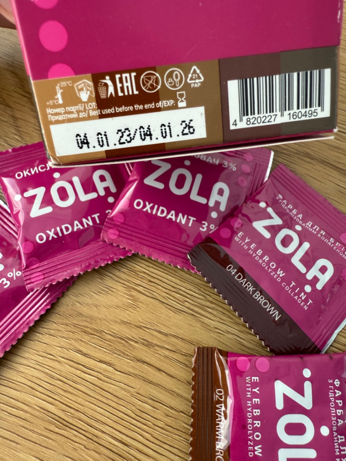 Фарба для брів і окислювач ZOLA