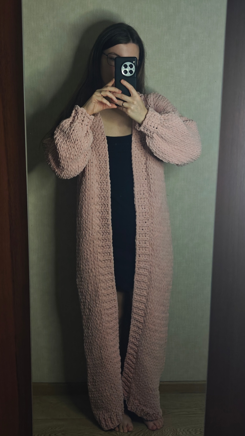 Кардиган класичний з пряжі Alize Puffy Fine