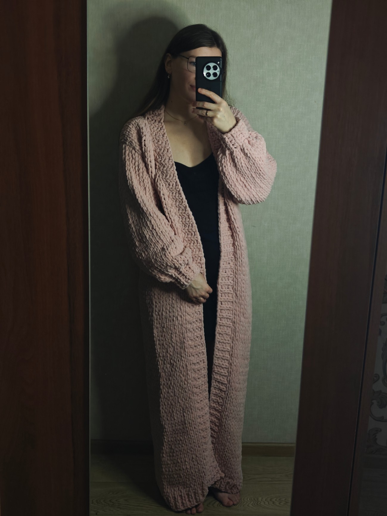 Кардиган класичний з пряжі Alize Puffy Fine