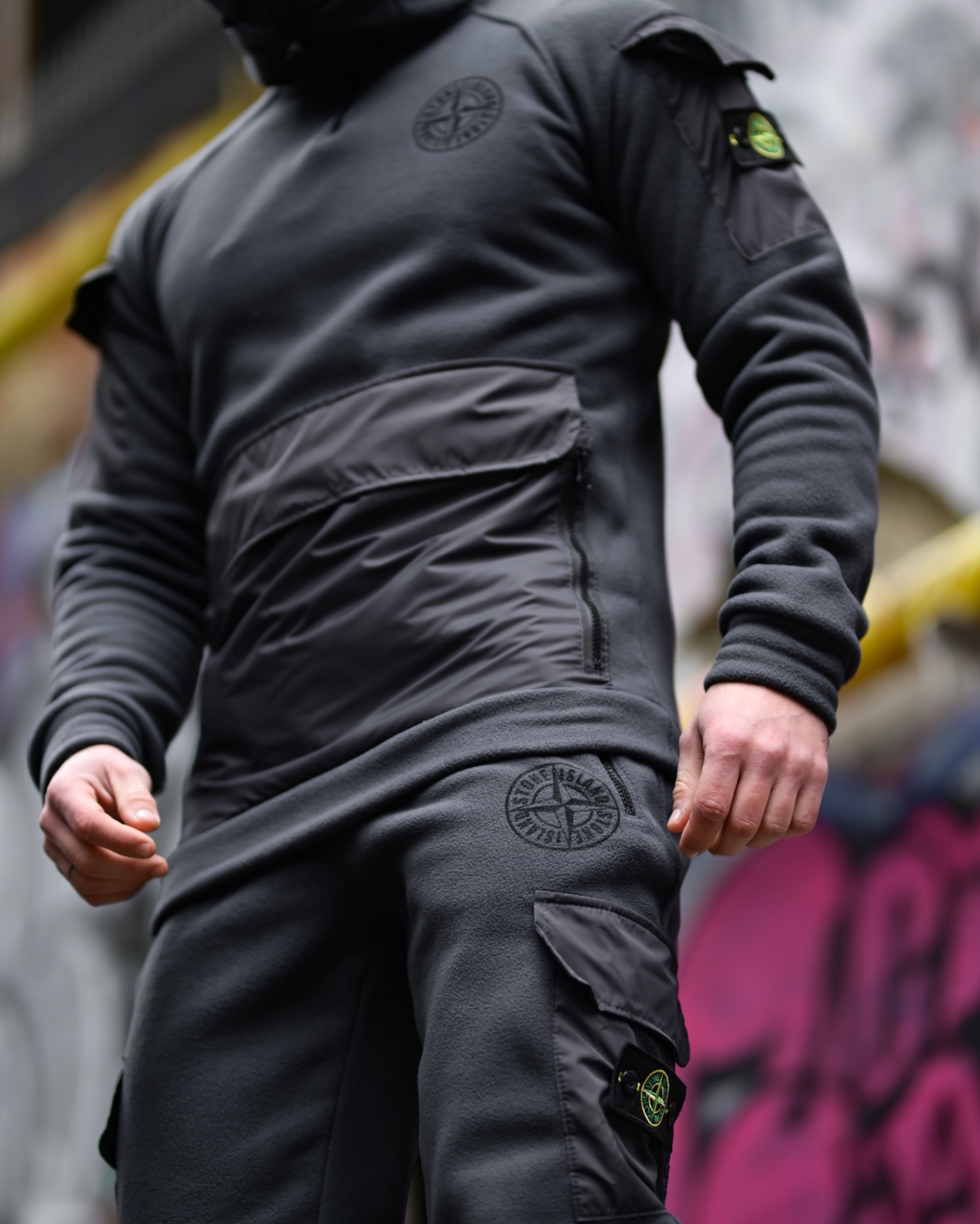Флісовий костюм Stone Island графіт
