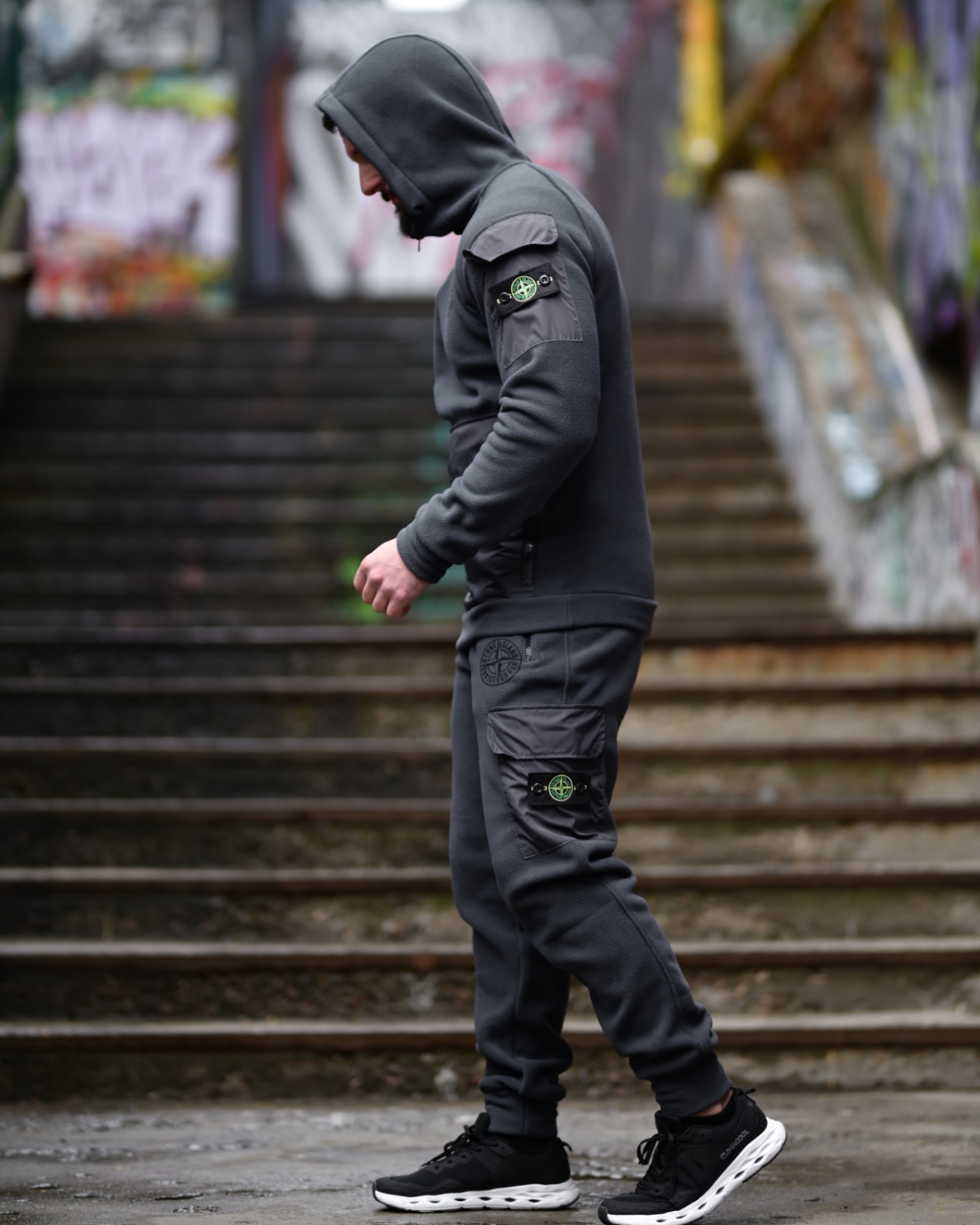 Флісовий костюм Stone Island графіт
