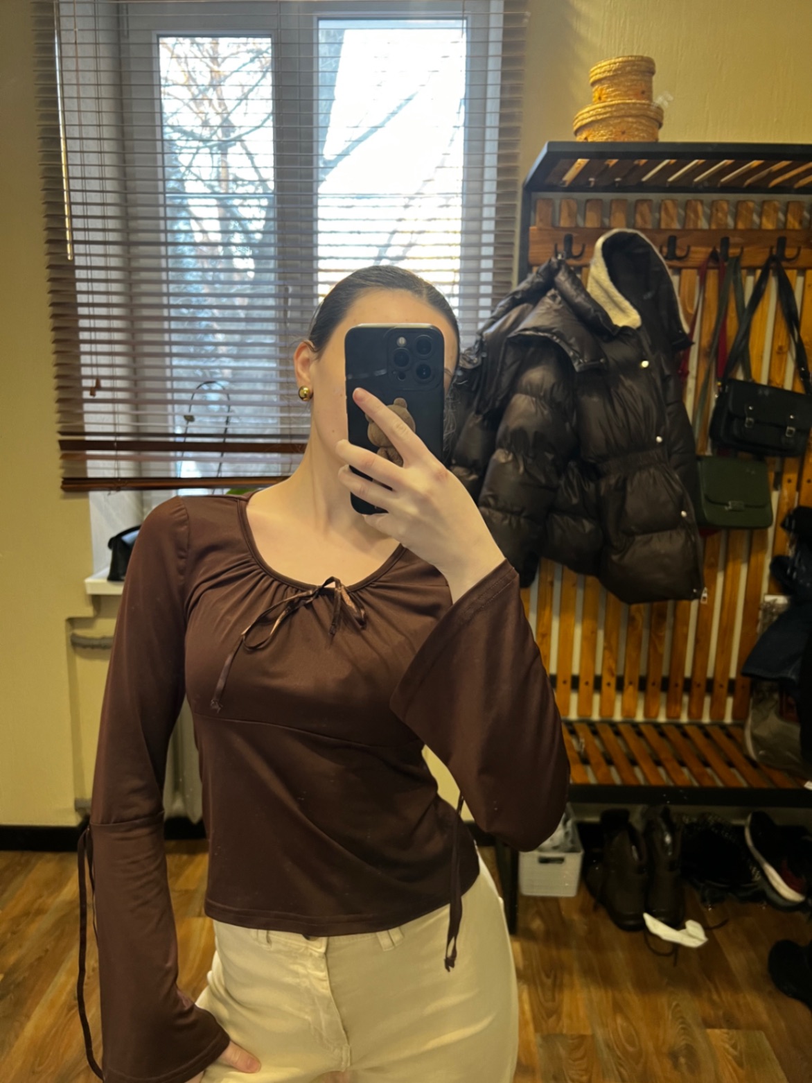 Коричневий лонг shein M