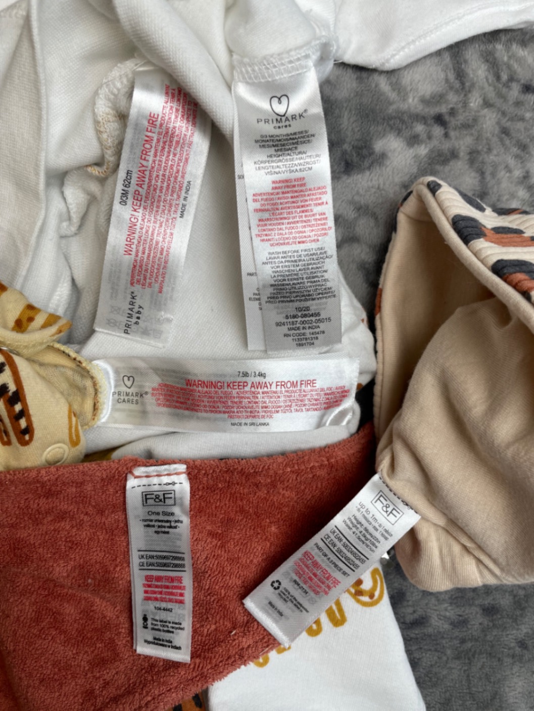 5 шт-лот Набір для немовлят чоловічок боді штанці primark шапочка слюнявчик ff 0-1-3 50-56-62 лео