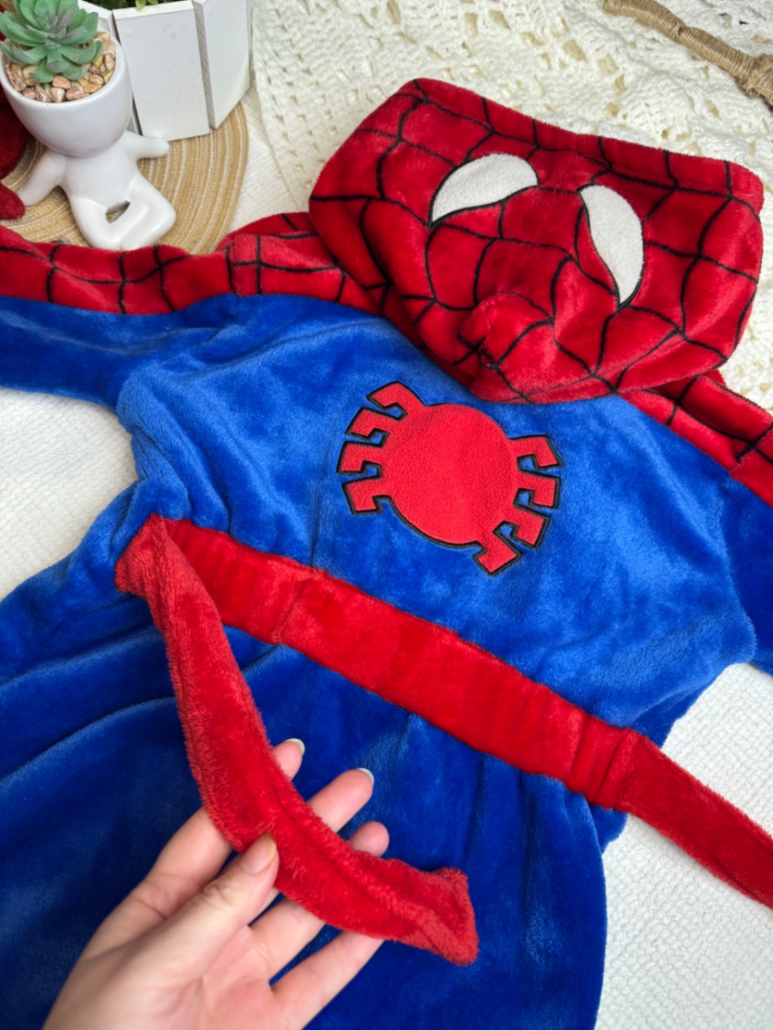 Дитячий теплий халат велсофт marvel by primark spider-man 86-92 1-5-2 18-24 людина павук спайдермен з капюшоном