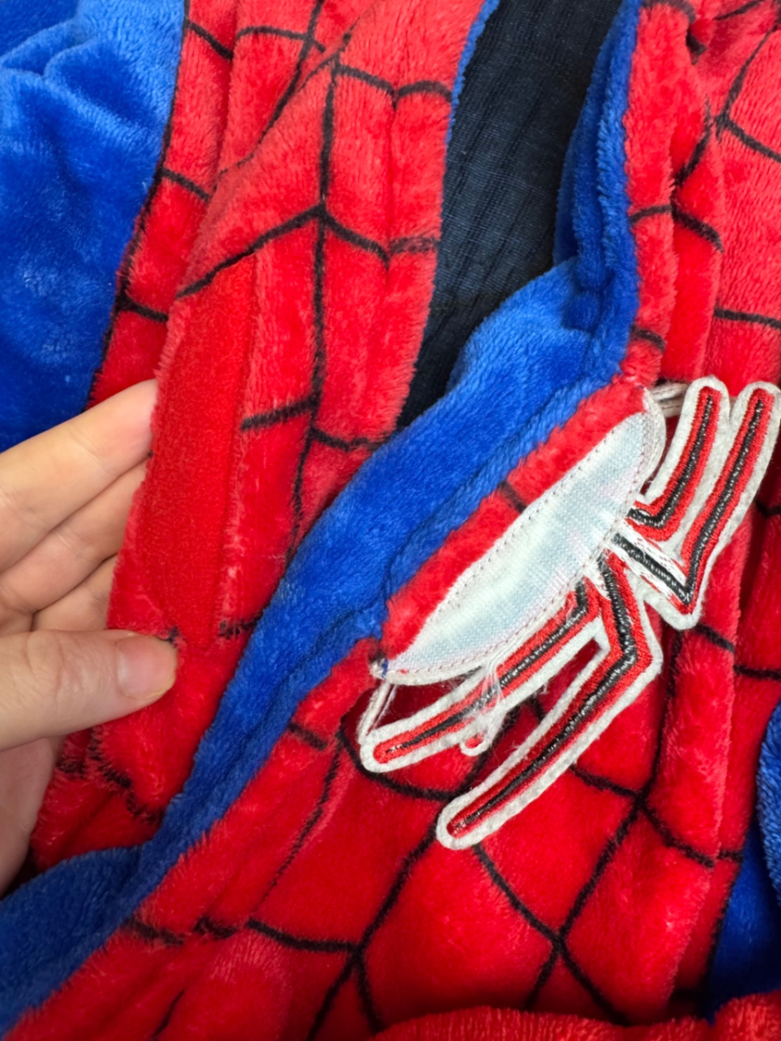 Дитячий теплий халат велсофт marvel by primark spider-man 86-92 1-5-2 18-24 людина павук спайдермен з капюшоном