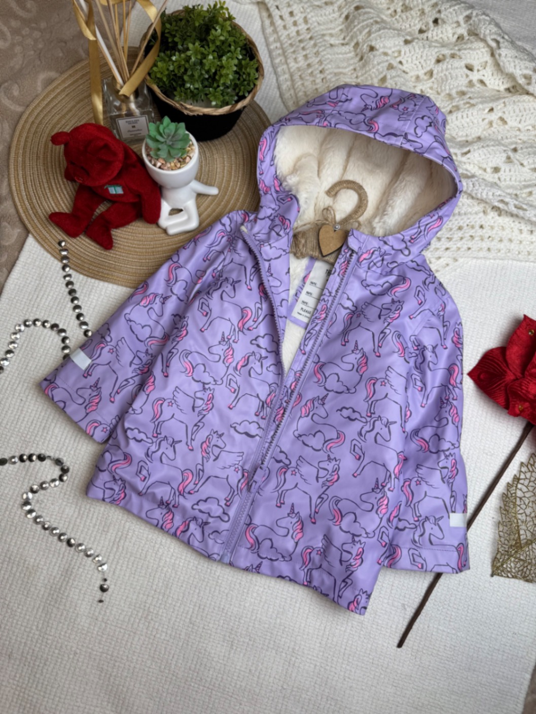 Дощовик брудопруф MS Stormwear з єдинорогами 2-3 92-98 утеплений