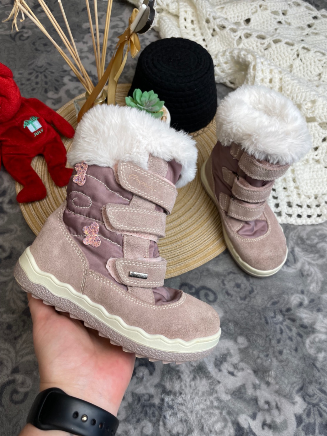 Primigi Gore-Tex снігоходи 27 17 см рожеві замшеві чоботи Італі демі зима