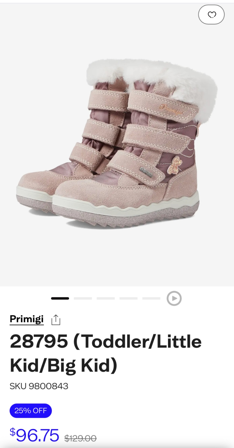 Primigi Gore-Tex снігоходи 27 17 см рожеві замшеві чоботи Італі демі зима