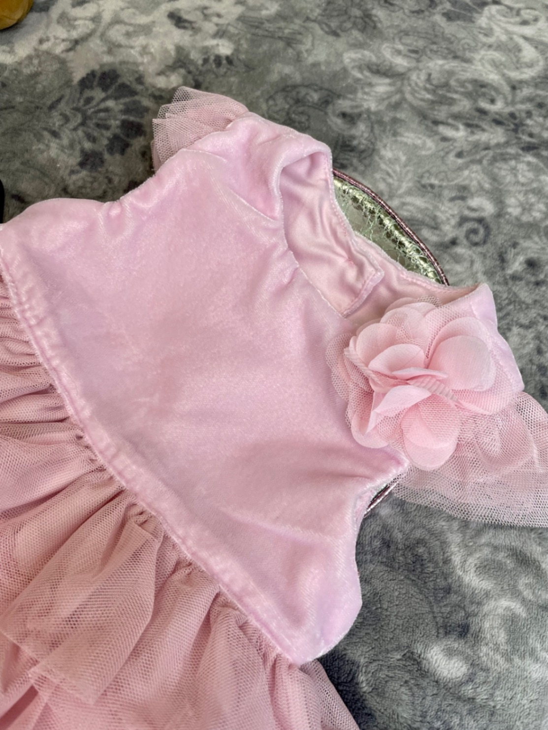 Mothercare Святкова сукня рожева велюр фатин 6-9 68-74 ошатна зефірна