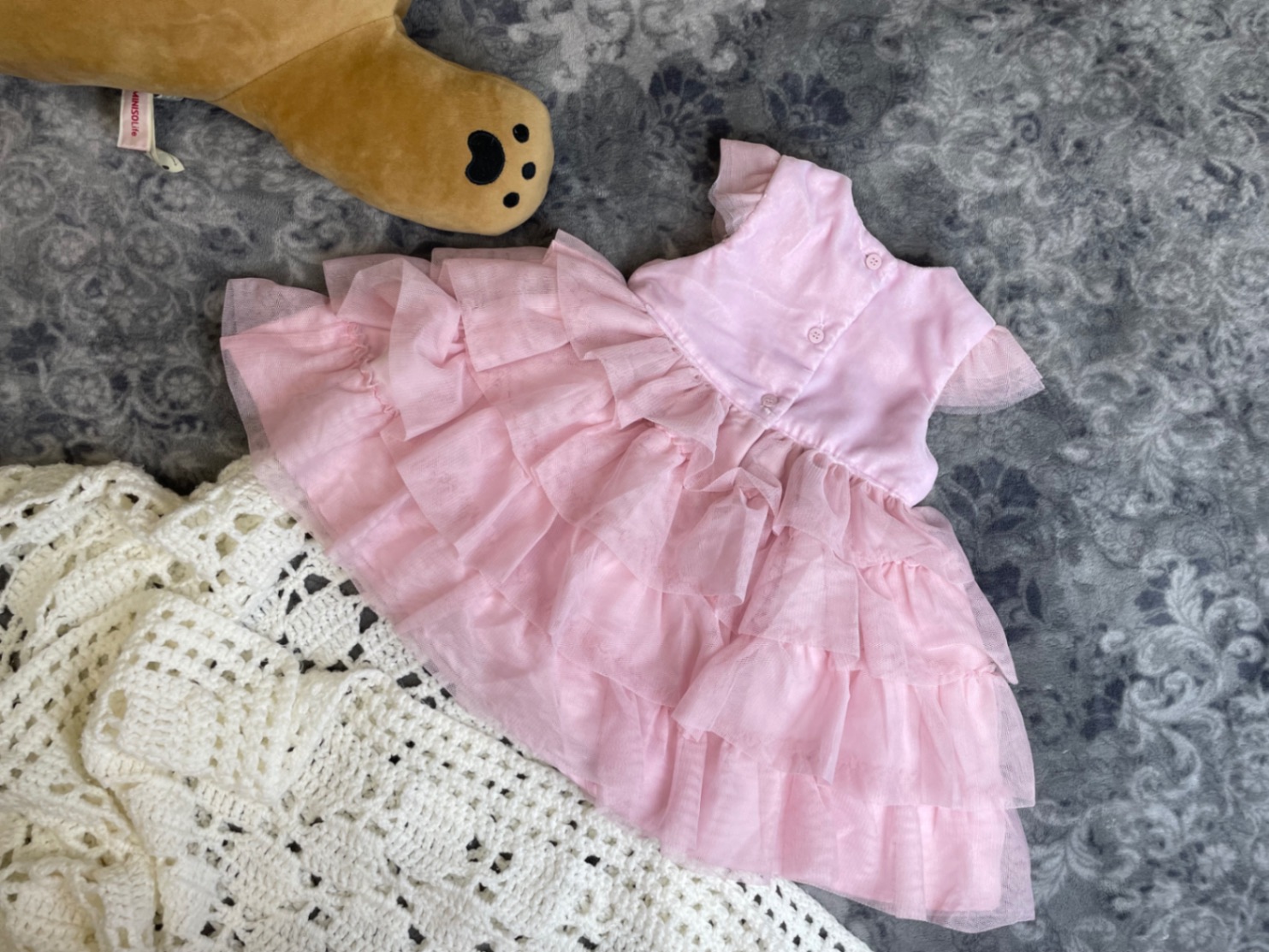 Mothercare Святкова сукня рожева велюр фатин 6-9 68-74 ошатна зефірна