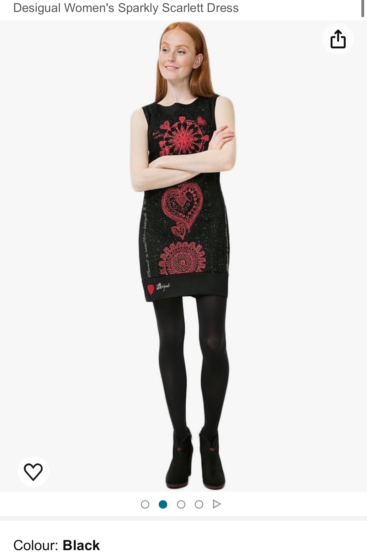 Desigual арт-сукня футляр eur 40 m-l 10-12 чорна вишивка серця scarlett