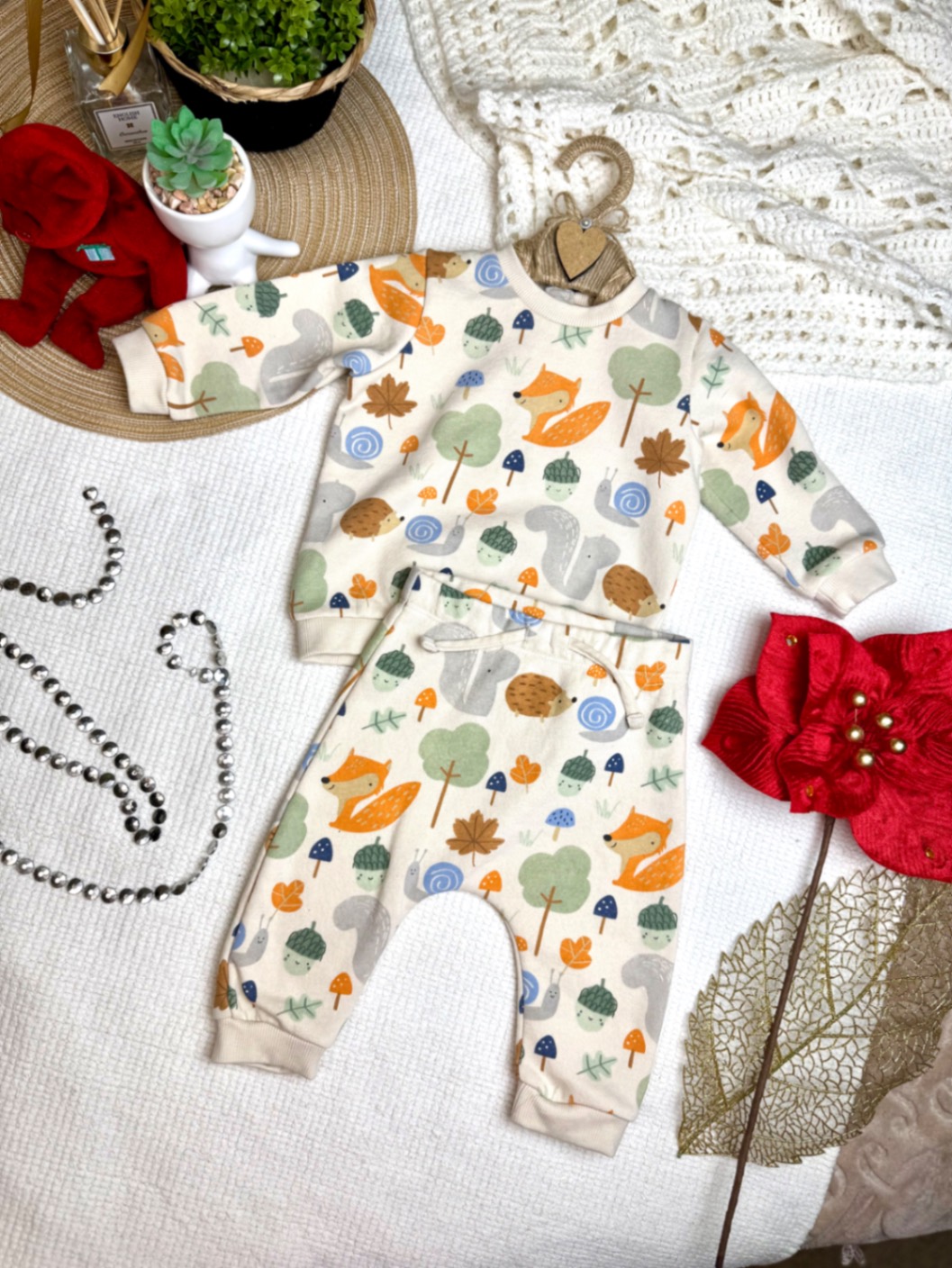 Новий Теплий Костюм Matalan з  лисичками 3-6 62-68 утеплений демі