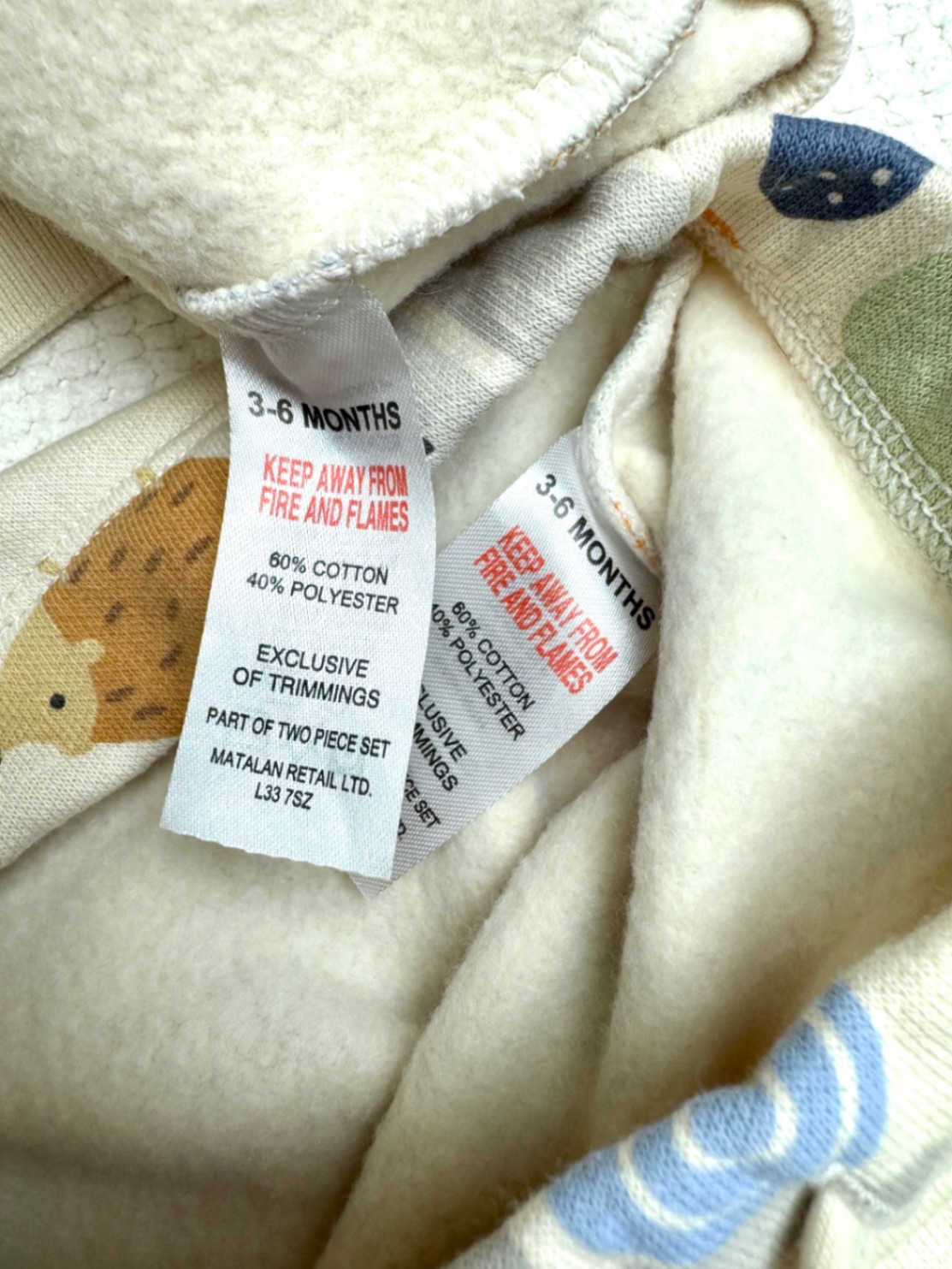 Новий Теплий Костюм Matalan з лисичками 3-6 62-68 утеплений демі