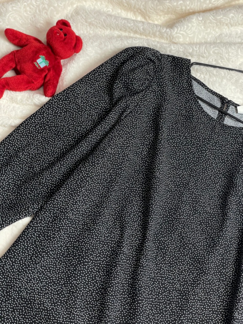 Сукня HM чорна в горошок А-силует трапеція XL eur 44-46 ua 52-54