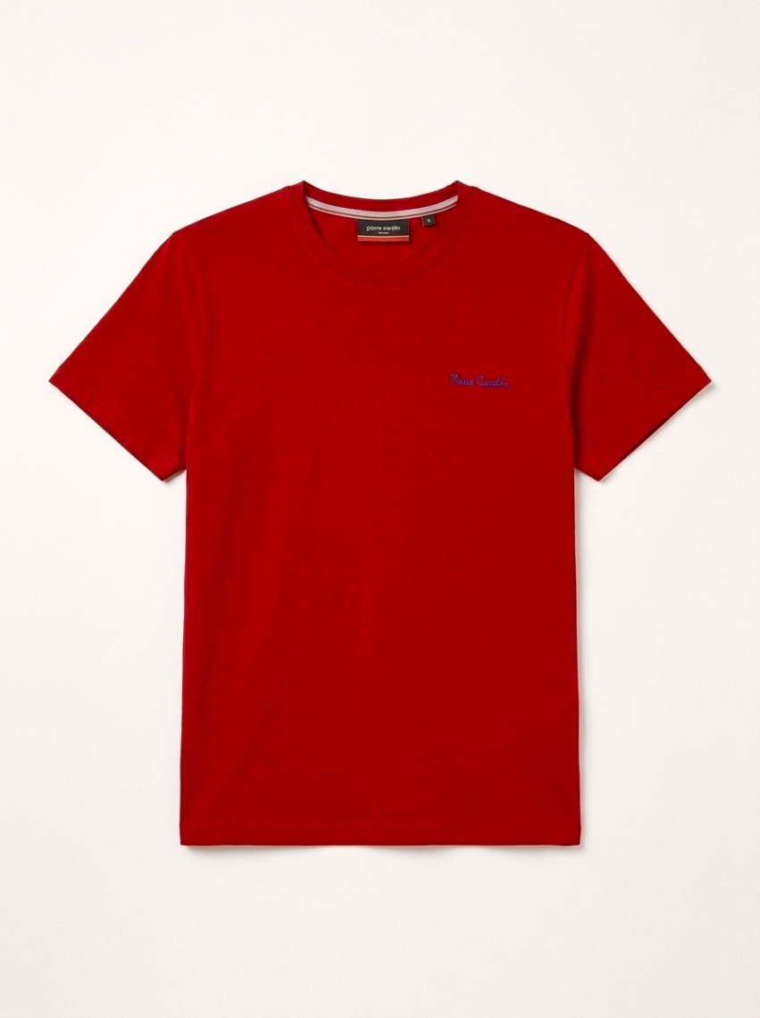 Pierre Cardin S 44 чоловіча червона базова футболка бавовна 100 slim fit