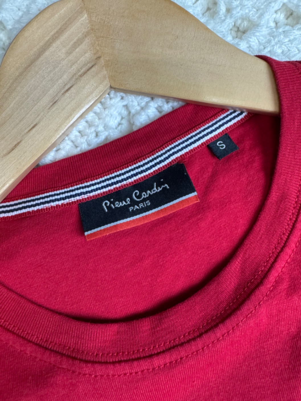 Pierre Cardin S 44 чоловіча червона базова футболка бавовна 100 slim fit