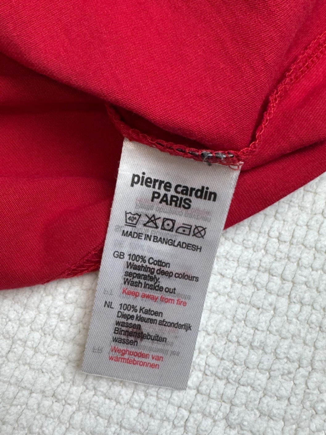 Pierre Cardin S 44 чоловіча червона базова футболка бавовна 100 slim fit