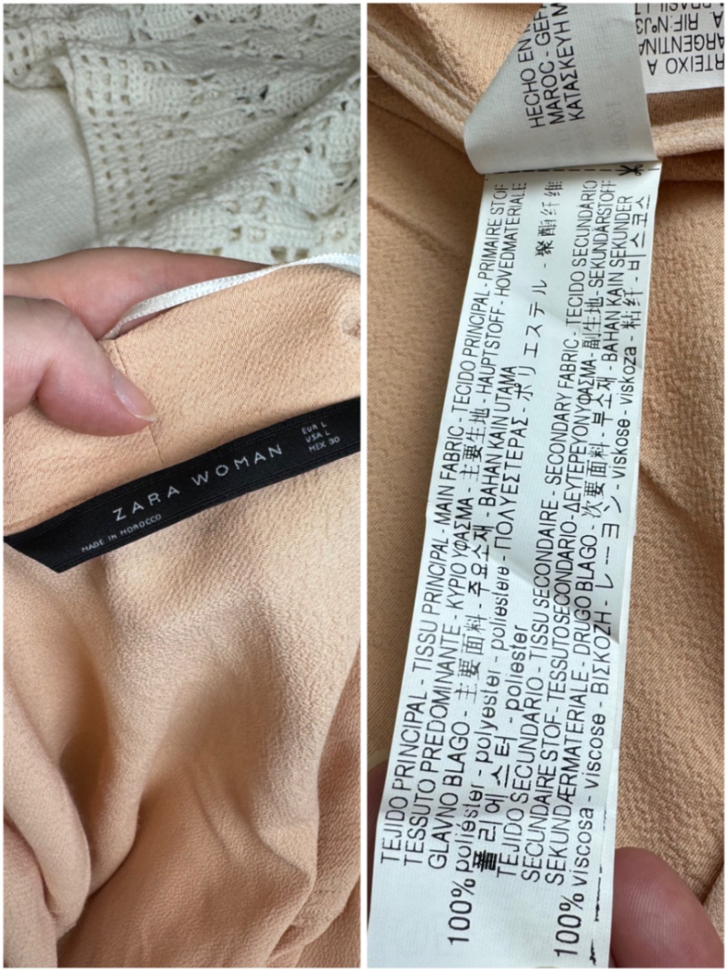 Накидка-кімоно Zara віскоза персиковий шифон з плісе L Mex 30