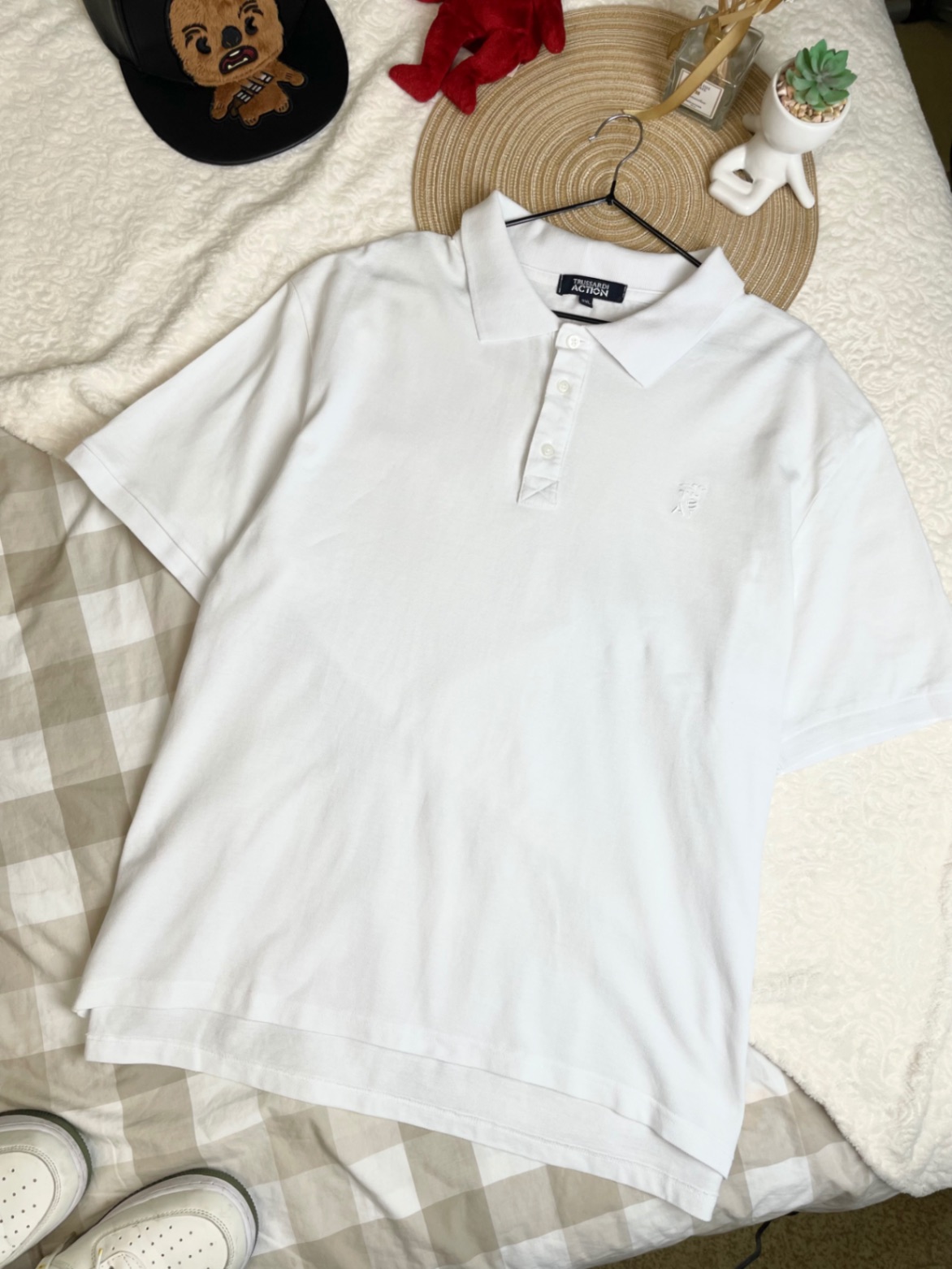 Поло Trussardi Action біле XL-XXL футболка натуральна бавовна піке