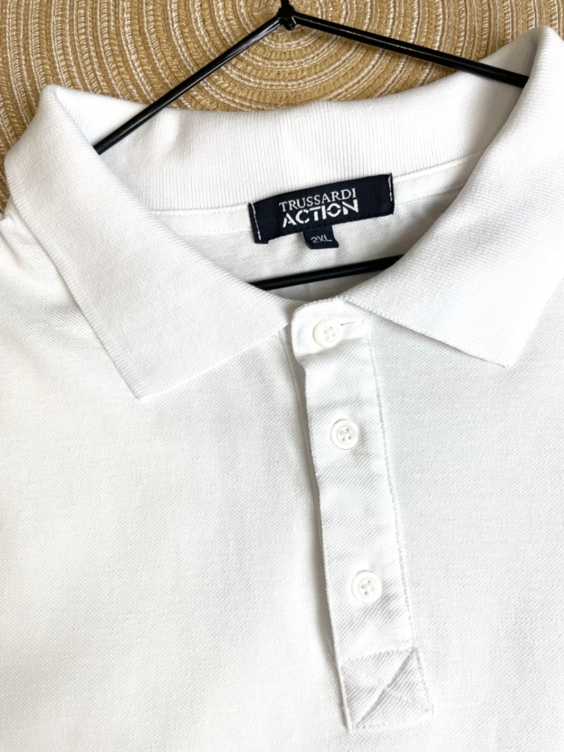 Поло Trussardi Action біле XL-XXL футболка натуральна бавовна піке