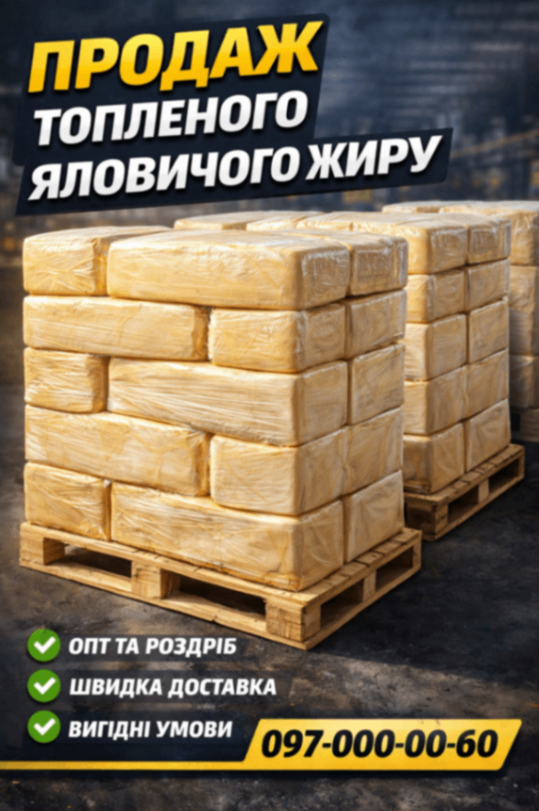 Продаж технічного топленого яловичого жиру