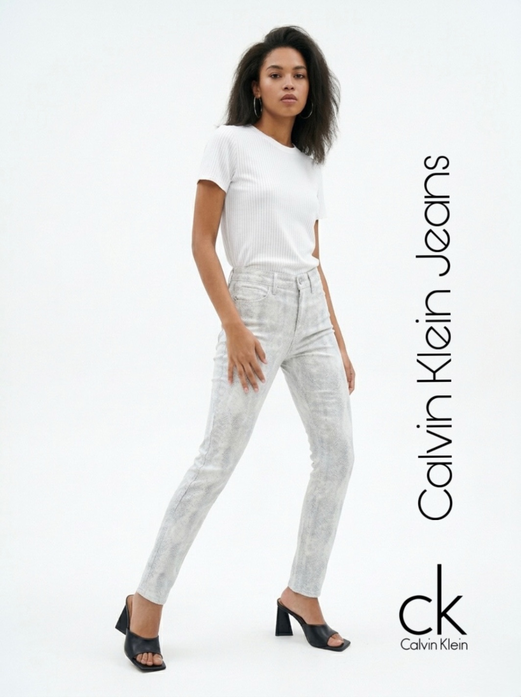 Трендові джинси Calvin Klein w33 l30 us 12 L c 12 світло сірі рептилія змія