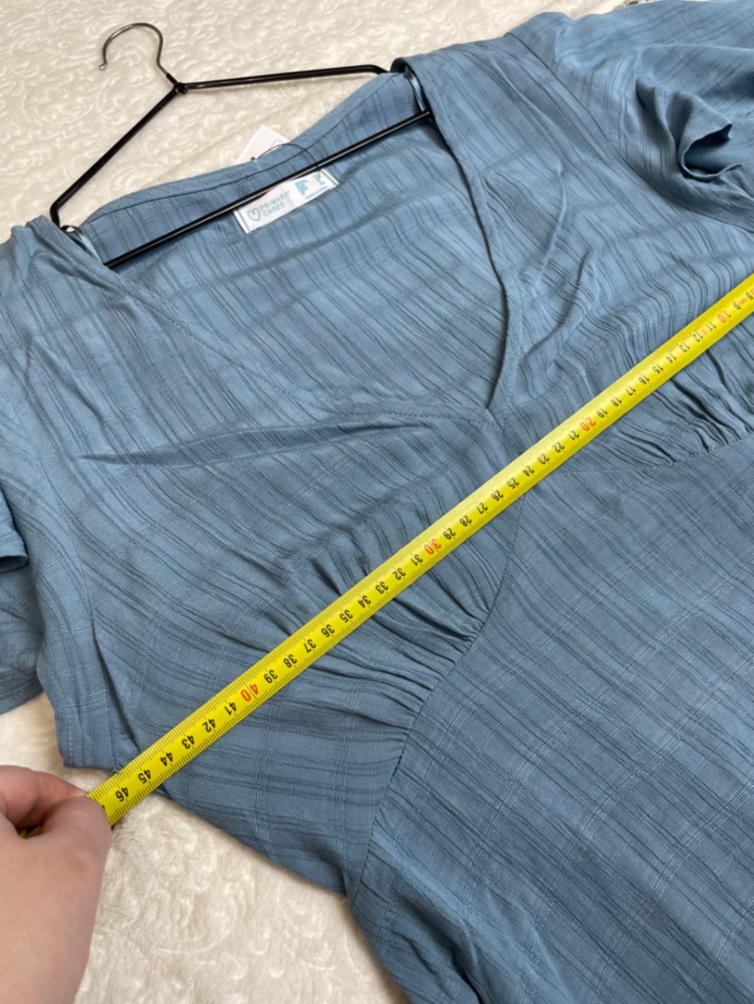 Сукня Tea Dress Primark M-L Uk 12 натуральна блакитна жата віскоза міні