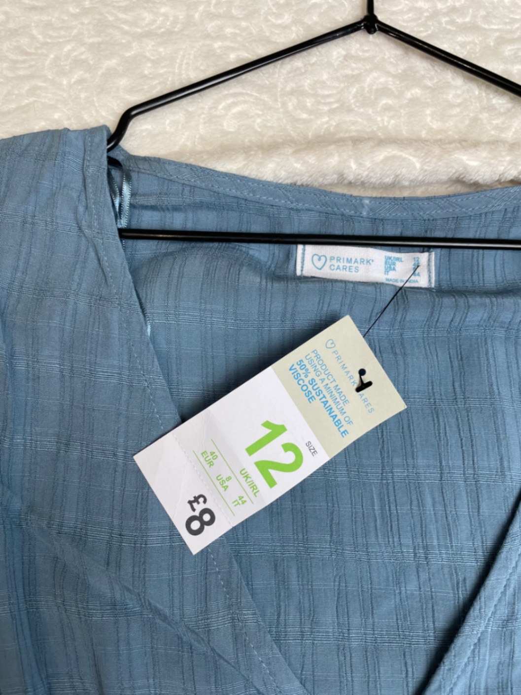 Сукня Tea Dress Primark M-L Uk 12 натуральна блакитна жата віскоза міні