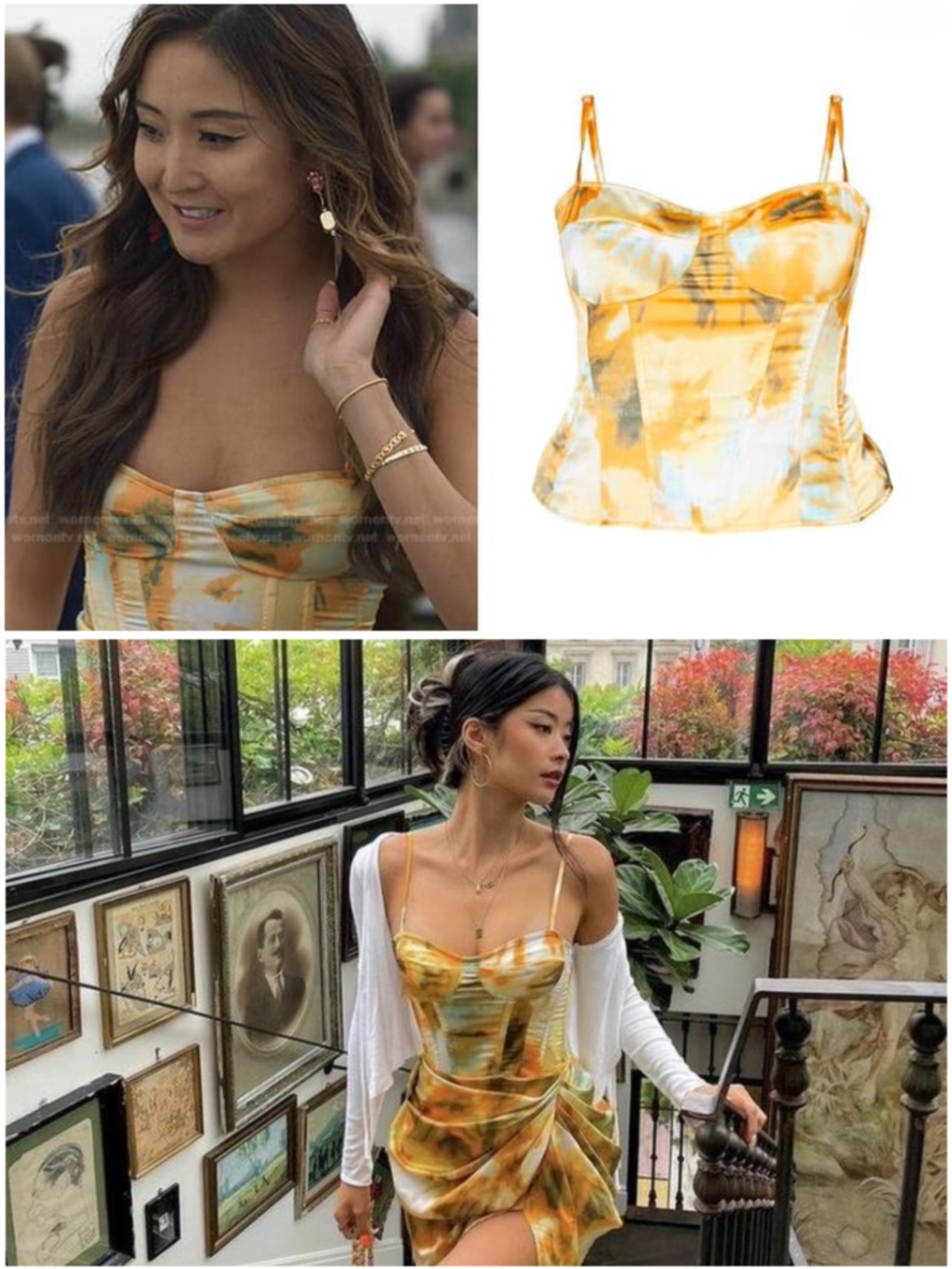 Корсет топ PrettyLittleThing тай-дай з Емілі в Парижі S-M 38 Мінді Чен корсаж