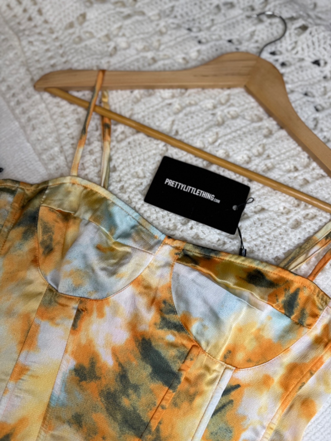 Корсет топ PrettyLittleThing тай-дай з Емілі в Парижі S-M 38 Мінді Чен корсаж