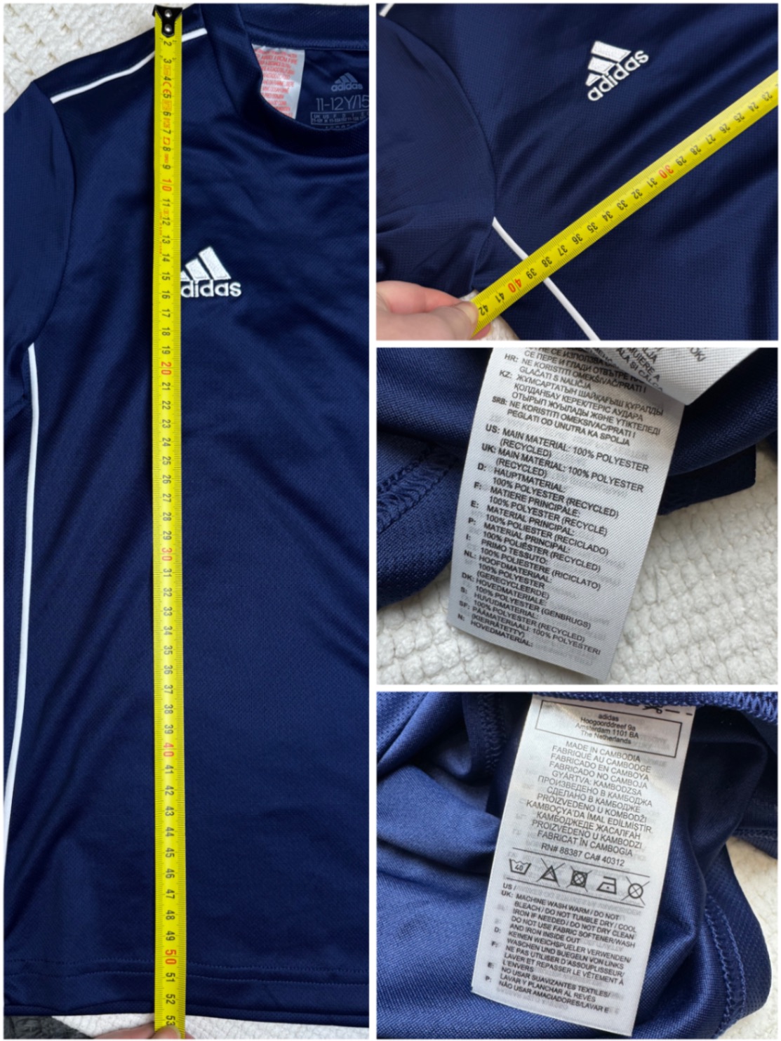 Нова Футболка Adidas Core 18 JSY Y темно-синя 146-152 11-12 футбольна