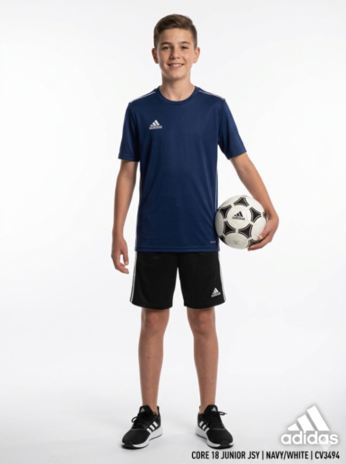 Нова Футболка Adidas Core 18 JSY Y темно-синя 146-152 11-12 футбольна