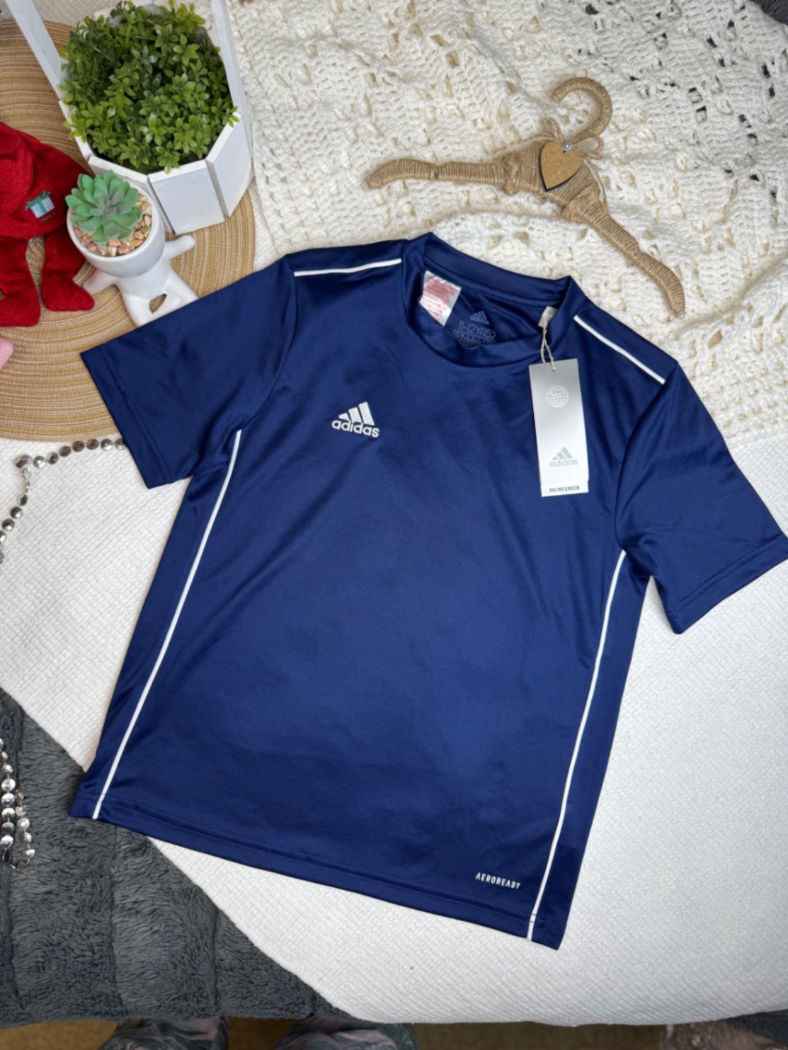 Нова Футболка Adidas Core 18 JSY Y темно-синя 146-152 11-12 футбольна