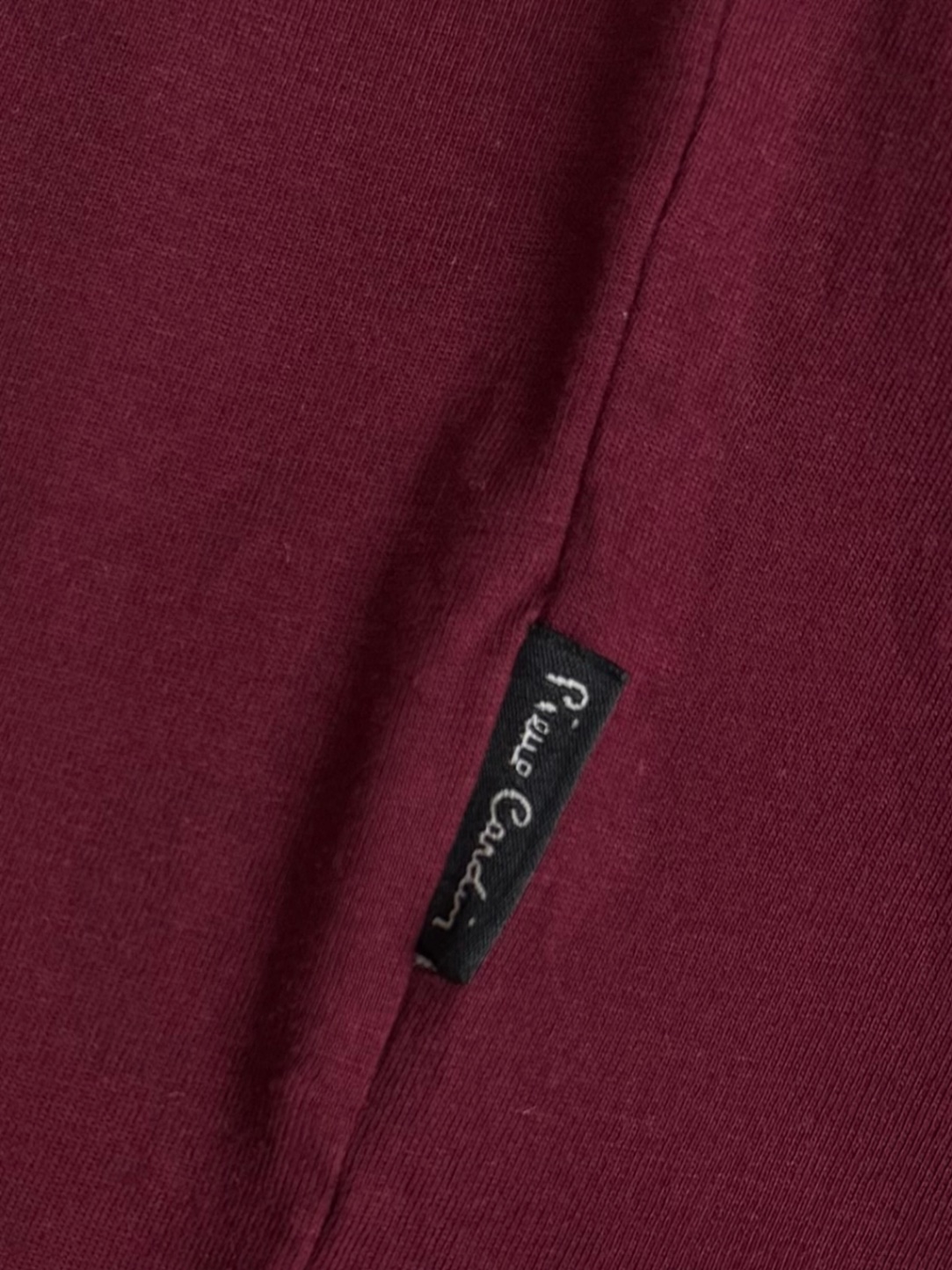 Pierre Cardin футболка чоловіча S бордова 100 бавовна V-neck бургунді
