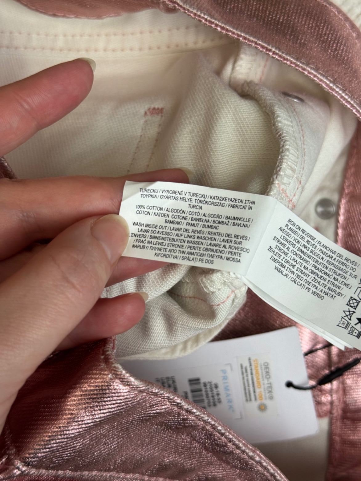 нова блискуча джинсова міні спідниця denim co by primark 12 m-l 40 акцентна рожева coated denim металік барбі y2k нюанс